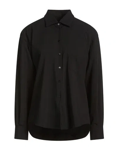 Xacus Woman Shirt Black Size 6 Polyester, Viscose, Elastane