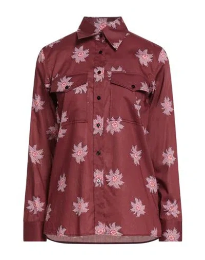 Xacus Woman Shirt Burgundy Size 4 Cotton In Brown
