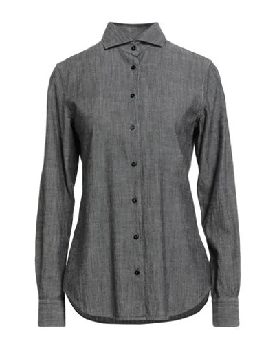 Xacus Woman Shirt Charcoal Size 10 Cotton In Gray
