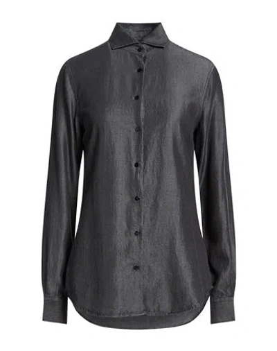 Xacus Woman Shirt Charcoal Size 2 Lyocell In Grey