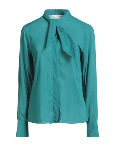 Xacus Woman Shirt Deep Teal Size 6 Viscose In Blue