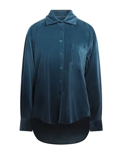 Xacus Woman Shirt Deep Teal Size 8 Cotton In Green