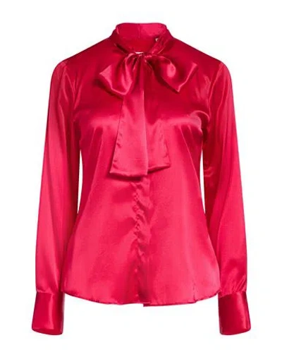 Xacus Woman Shirt Fuchsia Size 10 Silk, Elastane In Pink