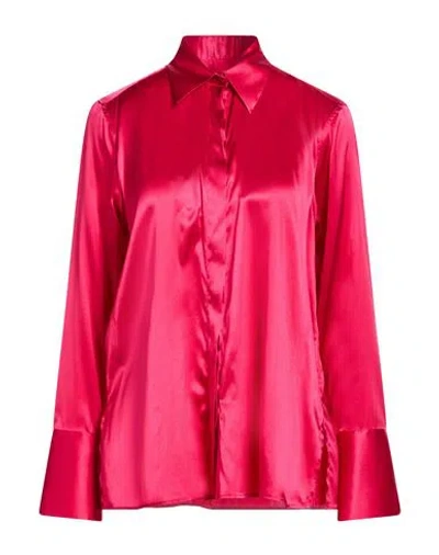 Xacus Woman Shirt Fuchsia Size 4 Silk, Elastane In Red