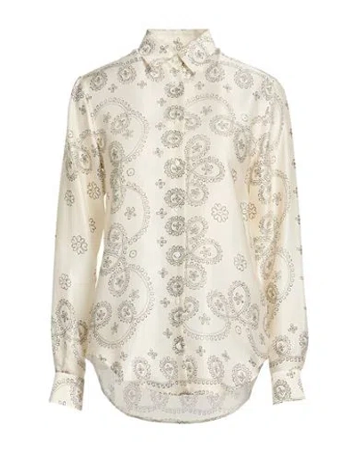 Xacus Woman Shirt Ivory Size 8 Viscose, Silk In White