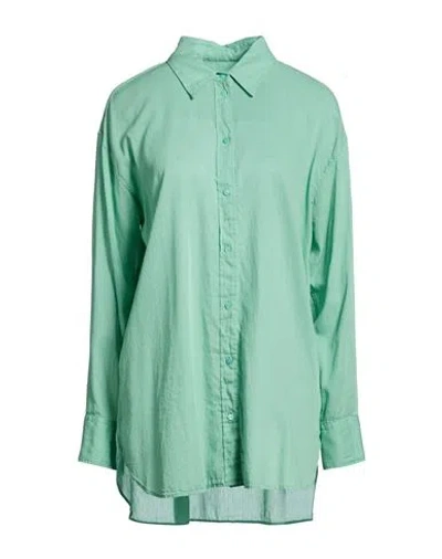 Xacus Woman Shirt Light Green Size 8 Cotton In Gray