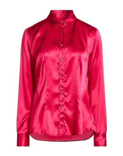 Xacus Woman Shirt Magenta Size 10 Silk, Elastane In Purple