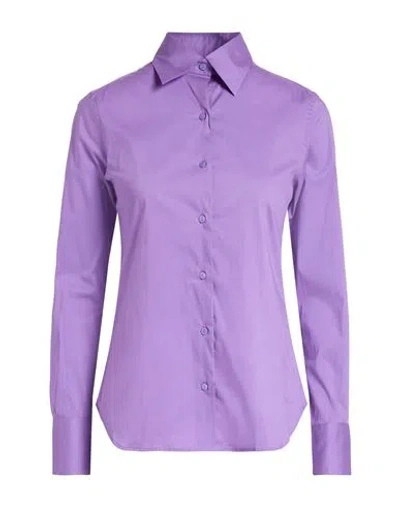 Xacus Woman Shirt Mauve Size 10 Cotton, Polyamide, Elastane In Purple