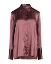 Xacus Woman Shirt Mauve Size 8 Silk, Elastane In Purple