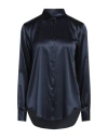 Xacus Woman Shirt Midnight Blue Size 10 Silk, Elastane In Blue