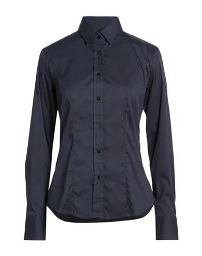 Xacus Woman Shirt Midnight Blue Size 6 Cotton, Polyamide, Elastane