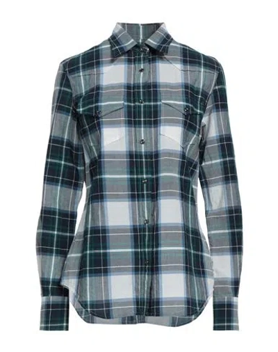 Xacus Woman Shirt Midnight Blue Size 8 Cotton, Linen