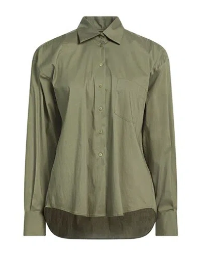 Xacus Woman Shirt Military Green Size 8 Cotton, Polyamide, Elastane