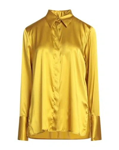 Xacus Woman Shirt Mustard Size 4 Silk, Elastane In Yellow