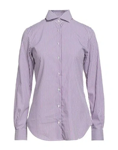 Xacus Woman Shirt Purple Size 12 Cotton, Polyamide, Elastane