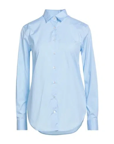 Xacus Woman Shirt Sky Blue Size 12 Cotton, Elastane