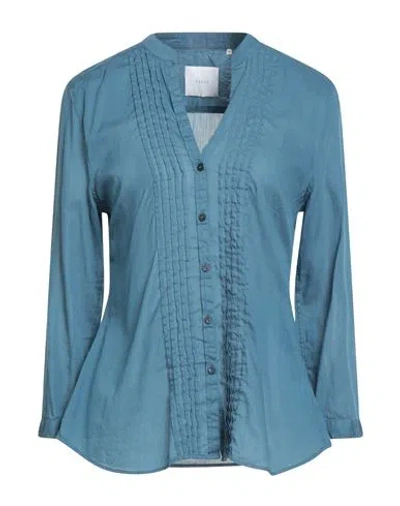 Xacus Woman Shirt Slate Blue Size 10 Cotton