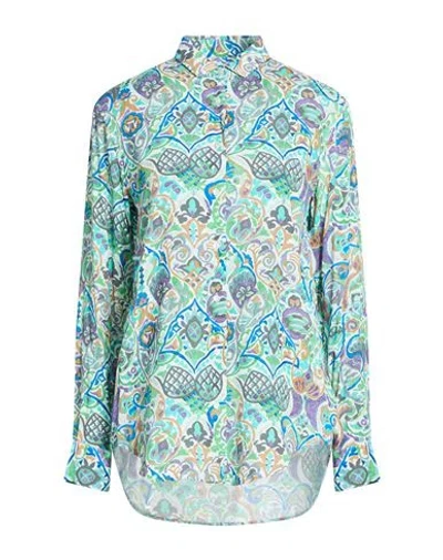 Xacus Woman Shirt Turquoise Size 6 Viscose In Multi