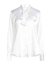 Xacus Woman Shirt White Size 10 Silk, Elastane In White