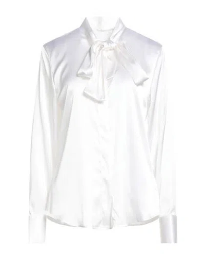 Xacus Woman Shirt White Size 10 Silk, Elastane