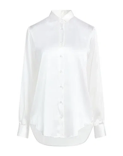 Xacus Woman Shirt White Size 10 Silk, Elastane