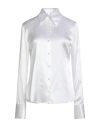Xacus Woman Shirt White Size 8 Silk, Elastane In White