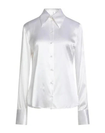 XACUS XACUS WOMAN SHIRT WHITE SIZE 12 SILK, ELASTANE