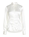 Xacus Woman Shirt White Size 6 Silk, Elastane In White