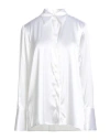 Xacus Woman Shirt White Size 8 Silk, Elastane In White