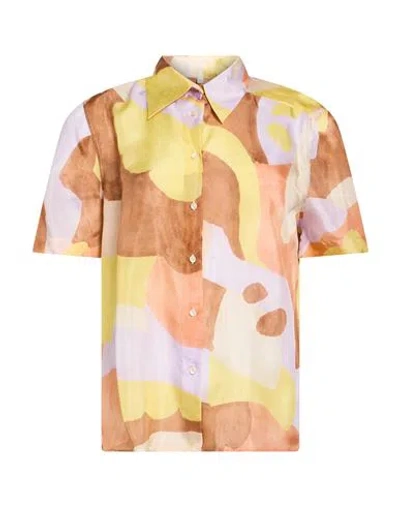 Xacus Woman Shirt Yellow Size 6 Silk In Multi