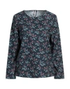 Xacus Woman T-shirt Midnight Blue Size 8 Cotton In Blue