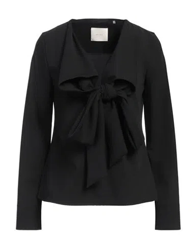 Xacus Woman Top Black Size 4 Polyester, Viscose, Elastane