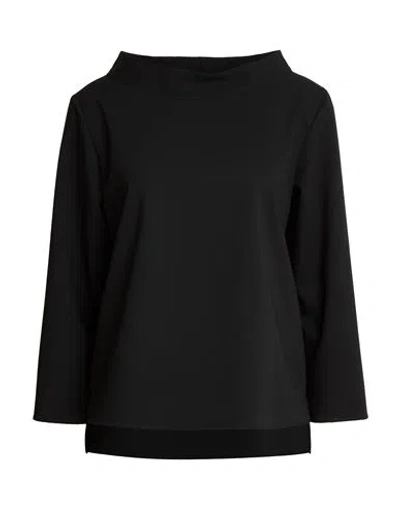 Xacus Woman Top Black Size 6 Polyester, Viscose, Elastane