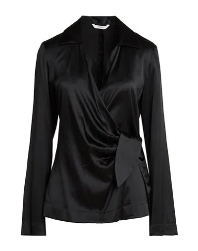 Xacus Woman Top Black Size 8 Silk, Elastane