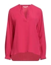 Xacus Woman Top Fuchsia Size 10 Acetate, Silk In Pink