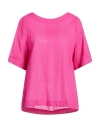 Xacus Woman Top Fuchsia Size 4 Cotton In Pink