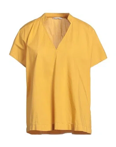 Xacus Woman Top Marigold Size 10 Cotton In Yellow