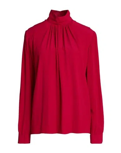 Xacus Woman Top Red Size 4 Acetate, Silk