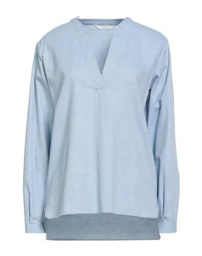 Xacus Woman Top Sky Blue Size 6 Cotton