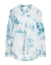 Xacus Woman Blouse Sky Blue Size 4 Cotton In Blue