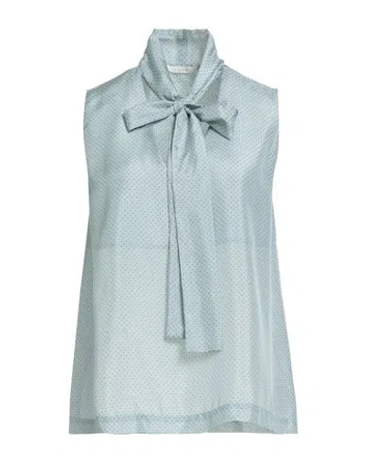 Xacus Woman Top Sky Blue Size 8 Silk