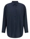 Xacus Blue Relaxed Solid Shirt In Blue