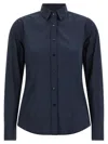 Xacus Sara Collared Long Sleeve Shirt Tailored Seams In Blue