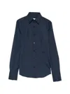 Xacus Navy Regular Solid Shirt In Blue