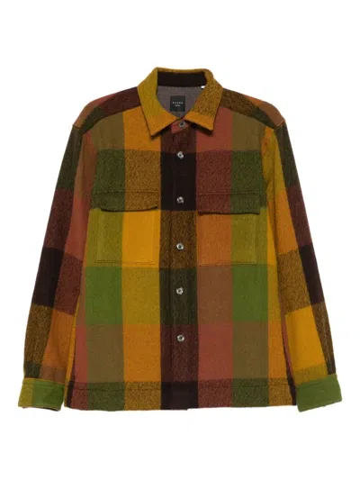 XACUS WOOL CHECK OVERSHIRT