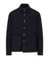 Xacus Wool Patch-pocket Shirt In Blue