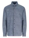 Xacus X Franz Kraler Long-sleeve Button-down Shirt In Blue
