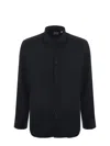 Xacus Long-sleeved Button-down Shirt In Black