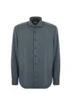 Xacus Mélange-effect Shirt In Verde Scuro