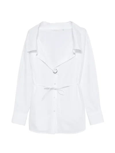 Xacus Zelda Ring-detail Belted Shirt In White